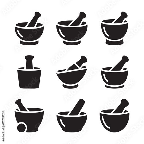 Mortar and Pestle Icons Pack
