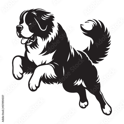 Wallpaper Mural Rescuer Saint Bernard digital black silhouette, perfect for clear and high-quality rendering - Saint Bernard silhouette - Saint Bernard Vector - Silhouette of Saint Bernard - dog silhouette

 Torontodigital.ca