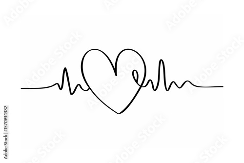Heartbeat line art cardiogram electrocardiogram