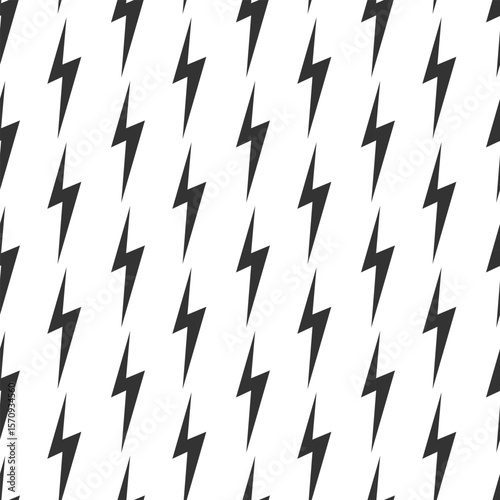 Seamless lightning bolt pattern. Bold electric lightning seamless design