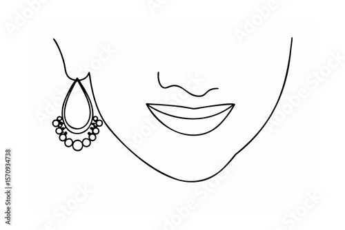 Elegant teardrop earring with beaded accent jewelry