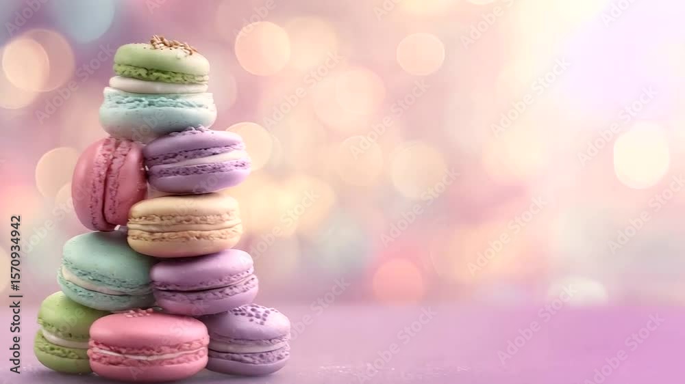 Stack of colorful macarons
