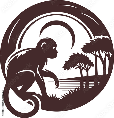 monkey silhouette vector illustration