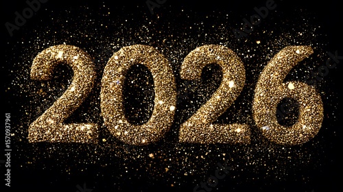 Dazzling 2026 Inscription with Luminous Gold Hues: Sophisticated Symbolism for Bold Branding and Energetic Celebration