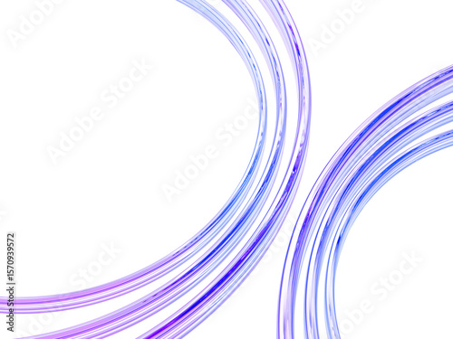 3d glass holographic transparent ring with circle line render. Abstract background with liquid gradient curve streaks and iridescent light texture. Digital graphic design tech banner