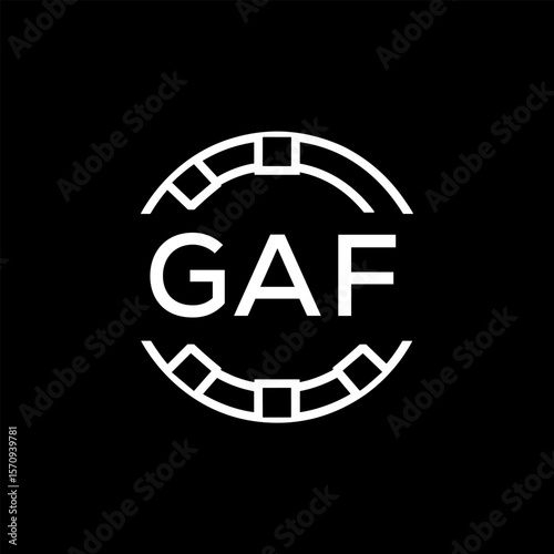 GAF Creative Letter mark Badge Logo Design, GAF Later Logo, Geometric Monogram Logo on Black Background, GAF  Later Logo, Contemporary Minimal Logo for Business Identity.
