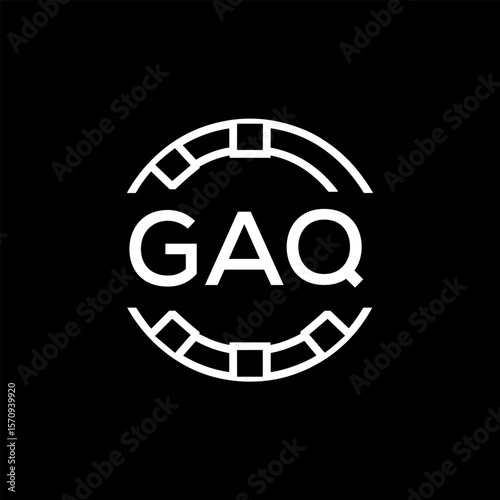 DAQ Creative Letter mark Badge Logo Design, Geometric Monogram Logo on Black Background, DAQ Later Logo, Contemporary Minimal Logo for Business Identity.
