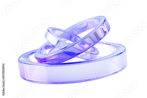 Fotografia 3d abstract glass circle shapes with motion effect render