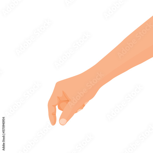 Hand picking up something from the ground or holding a thing gesture