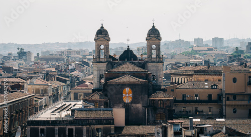 Catania, Italy: 06232023: rooftops of Catania, Sicily