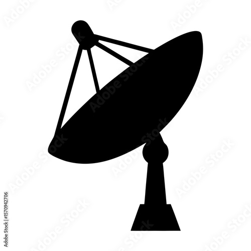 Silhouette of a Satellite Dish Antenna for Communication and Exploration