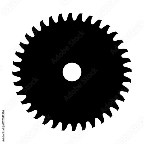 Saw blade vector icon illustration with a circular shape and teeth