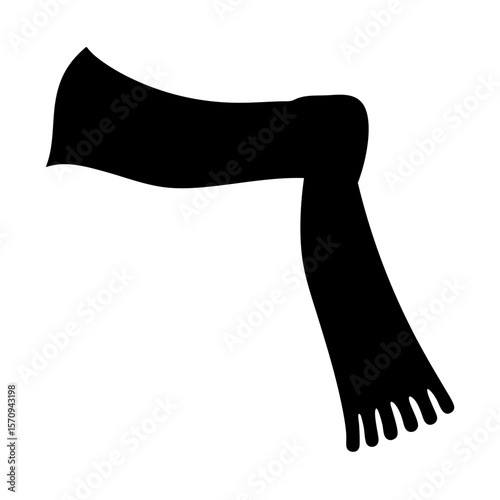 Silhouette of a woolen scarf, winter fashion accessory for cold weather