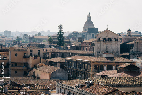Catania, Italy: 06232023: rooftops of Catania, Sicily