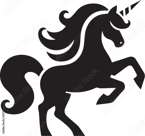 Unicorn horses black vector