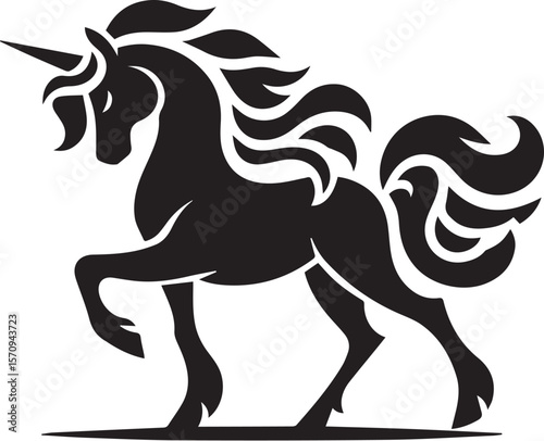 Unicorn horses black vector