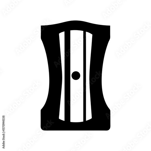 Black and white vector image of a pencil sharpener illustration