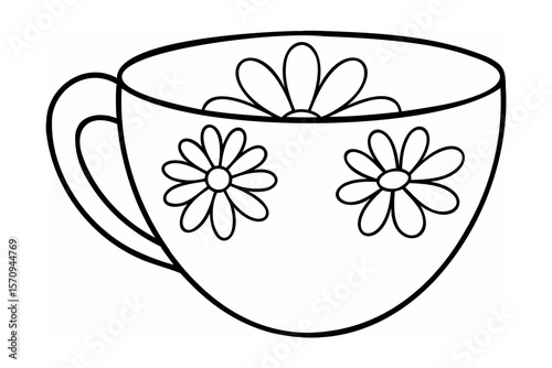 Daisy decorated teacup flower floral