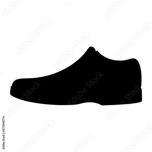 Silhouette of a stylish men's dress shoe on a white background