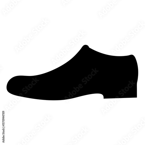 Black silhouette of a simple and elegant formal dress shoe
