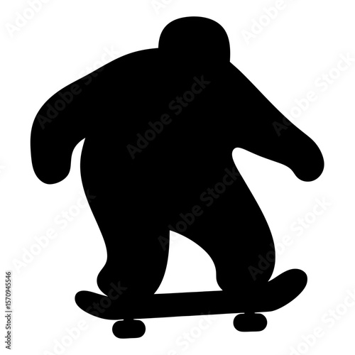 Silhouette of a skater on a skateboard doing a trick in black