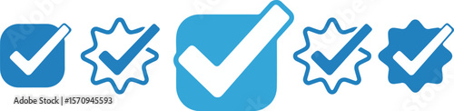 Simple and versatile tick mark icon for checklists and approval graphics