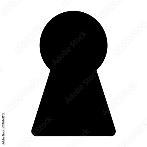 Silhouette of a traditional keyhole shape on a stark white background