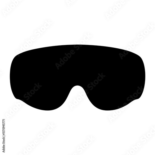 Silhouette of ski goggles providing protection in snowy mountain conditions