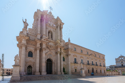 Syracuse, Italy: 06232024: metropolitan cathedral della nativita Maria santissima