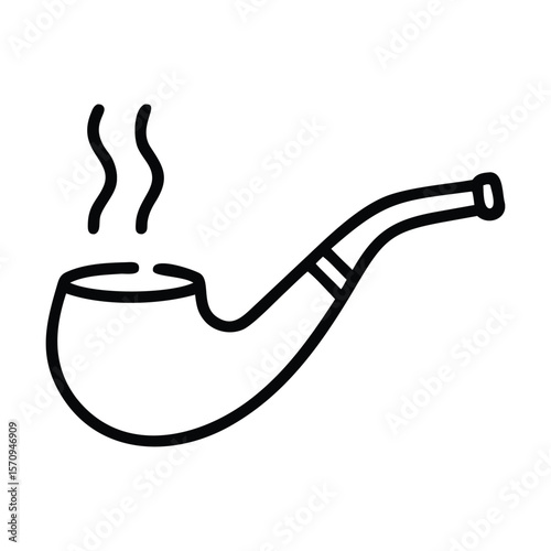 Smoking pipe vector silhouette line art style