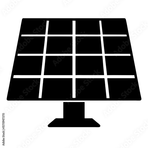 Illustration of a black solar panel for renewable energy generation