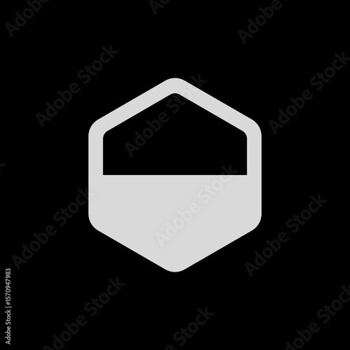 Bottom Half Hexagon Icon