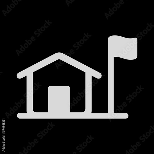 House with Flag Icon