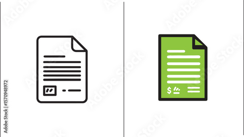 Invoice Silhouette Vector Icon for Billing, Accounting, and Financial Document Design