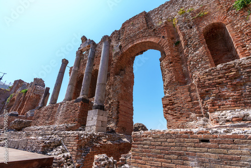 Taormina, Italy: 06232025: Antic theatre in the city of Taormina, Sicily