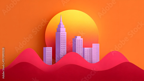 Army Day Party Day Red ancient architecture National Day business background