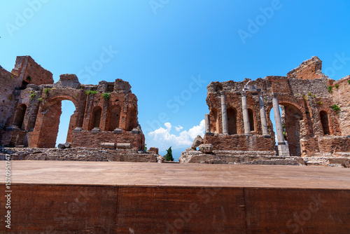 Taormina, Italy: 06232025: Antic theatre in the city of Taormina, Sicily
