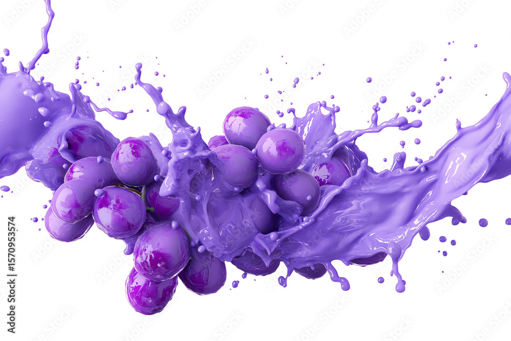 Fototapeta premium splash of fresh grape juice isolated on white background