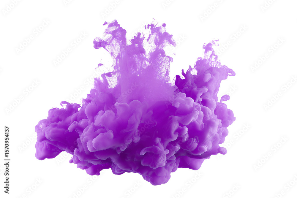 Fototapeta premium Vibrant purple ink isolated on white background