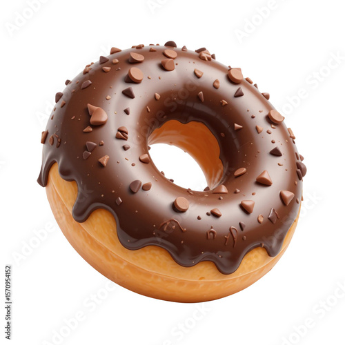 Wallpaper Mural A chocolate-glazed donut, with chocolate sprinkles, sits on a white background. Torontodigital.ca