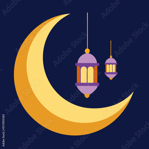 vector illustration of a night city