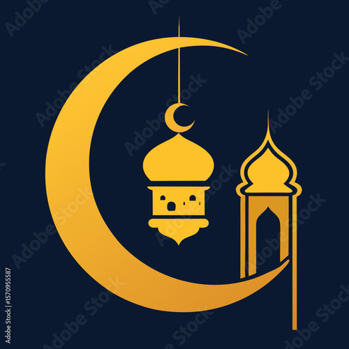 mosque in the night vector