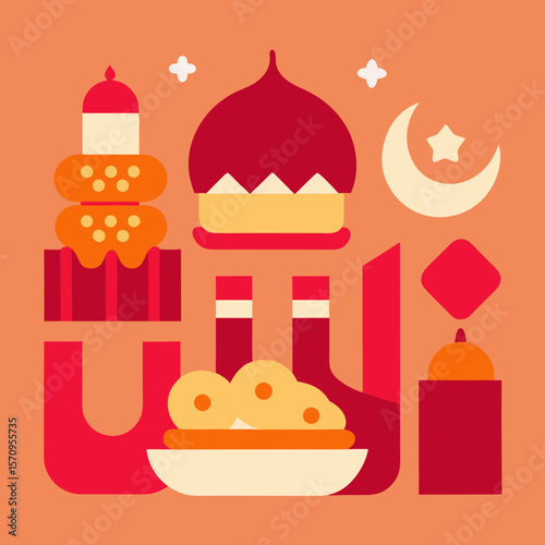 set of icons of food