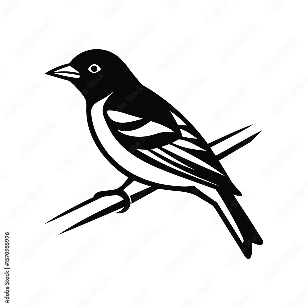 Obraz premium Vibrant Tanager Bird Illustration on White
