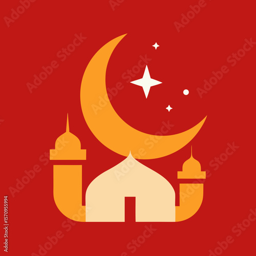 eid mubarak greeting card vector illustration
