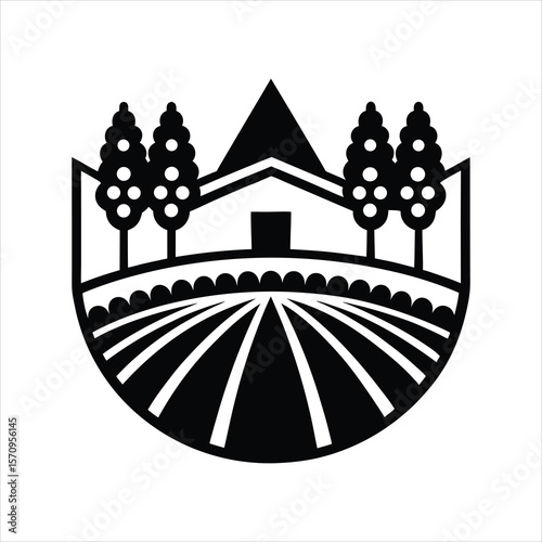 Vineyard Logo Symbol in Vector