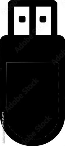 USB Flash Drive Flat Bold Icon