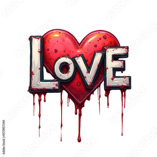 Street Art Style Love Message with Drips
