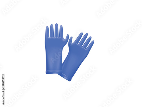 cleaning gioves icon 3d illustration render
