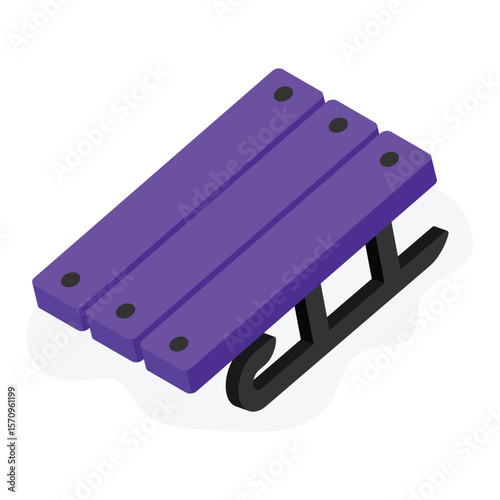 Snow Sled Vector style icon. Eps 10 file